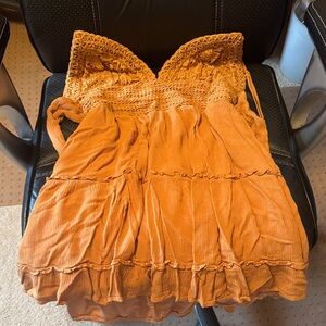 ILLA ILLA Peach Textured Dress